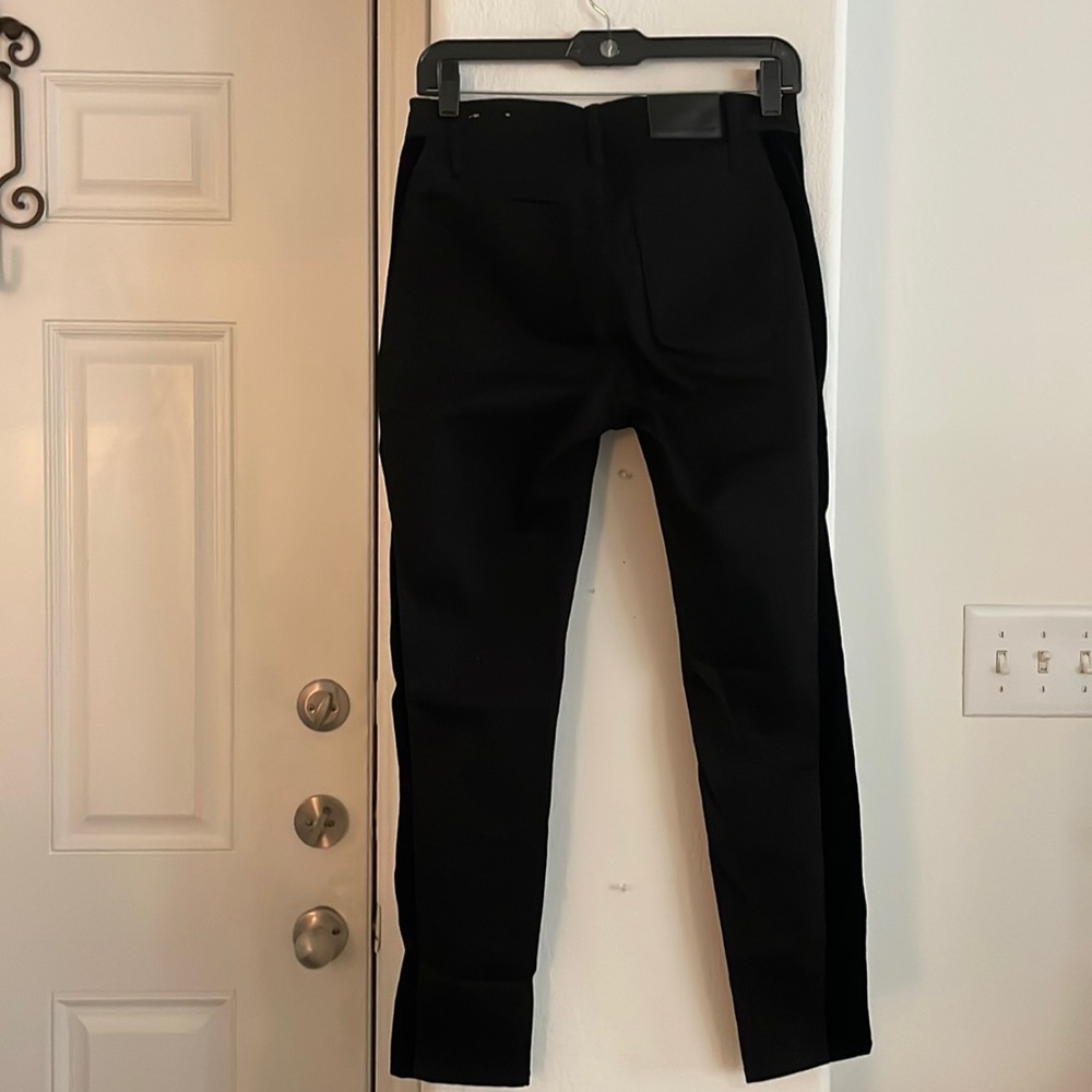 Madewell Midrise Skinny Velvet Tuxedo Stripe Black Jeans Size 27 - Picture 4 of 12